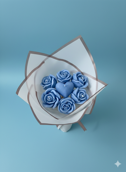 Solmaz Gül Buketi Çiçek Buketi Gül Çiçek Demeti Sevgili Özel Nişan İsteme Hediye Kokulu El Yapımı dekoratif  Mum