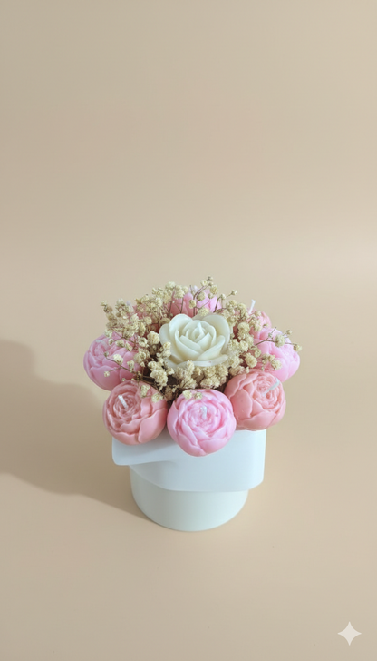 Solmaz Gül Buketi Çiçek Buketi Gül Çiçek Demeti Sevgili Özel Nişan İsteme Hediye Kokulu El Yapımı dekoratif  Mum