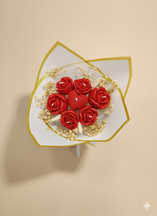 Solmaz Gül Buketi Çiçek Buketi Gül Çiçek Demeti Sevgili Özel Nişan İsteme Hediye Kokulu El Yapımı dekoratif  Mum