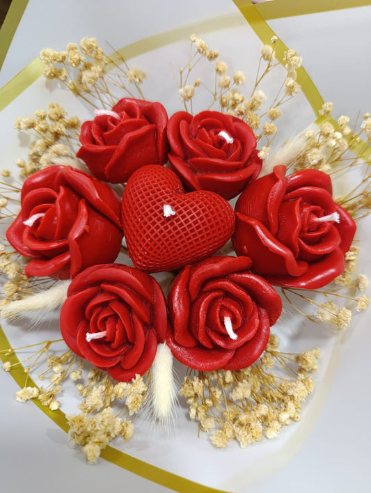 Solmaz Gül Buketi Çiçek Buketi Gül Çiçek Demeti Sevgili Özel Nişan İsteme Hediye Kokulu El Yapımı dekoratif  Mum