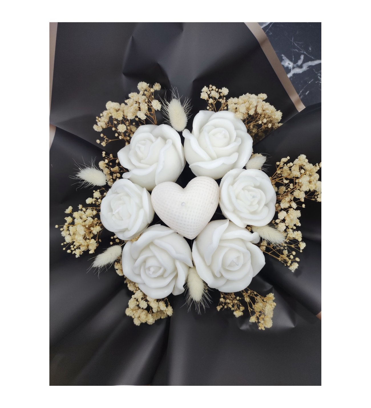 Solmaz Gül Buketi Çiçek Buketi Gül Çiçek Demeti Sevgili Özel Nişan İsteme Hediye Kokulu El Yapımı dekoratif  Mum