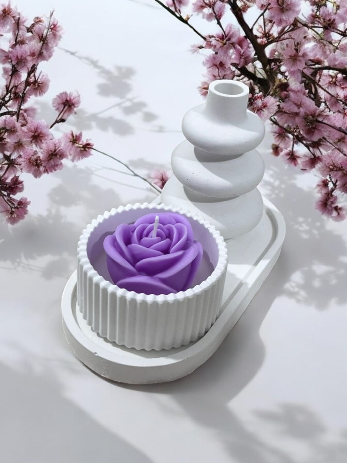 dekoratif biblo obje  şakayık mum soya mum