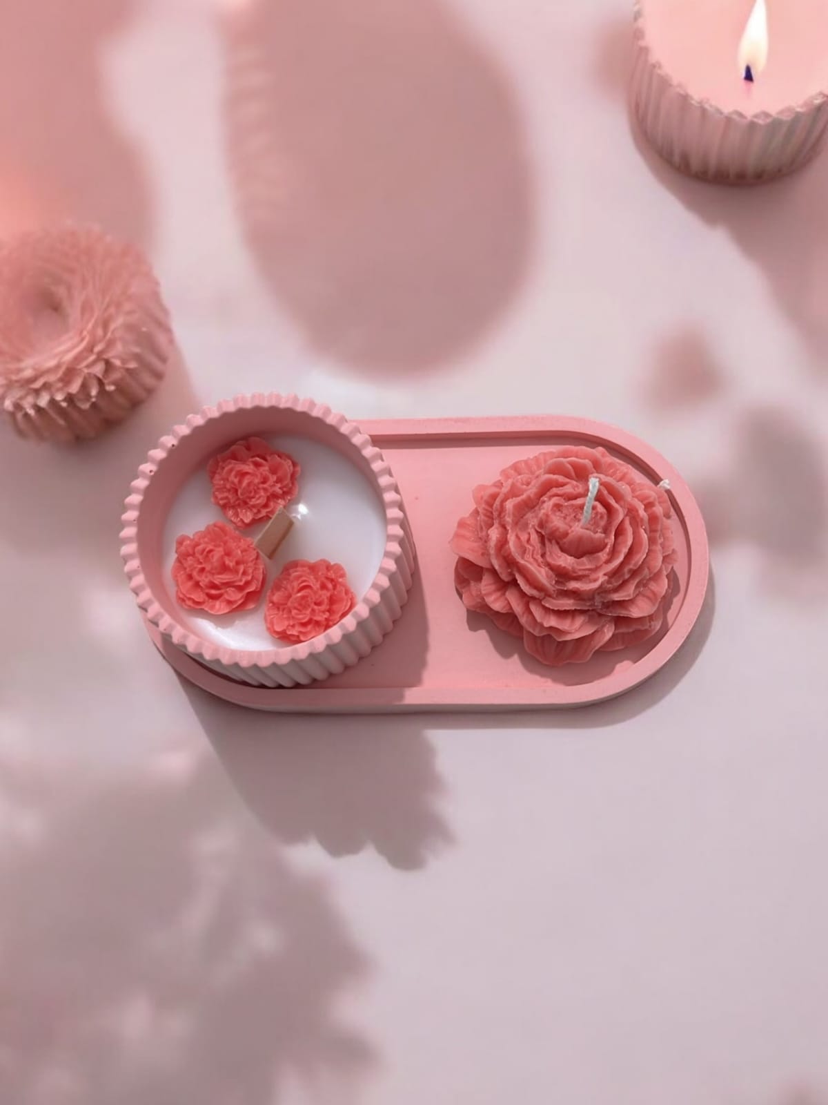 dekoratif biblo obje  şakayık mum soya mum