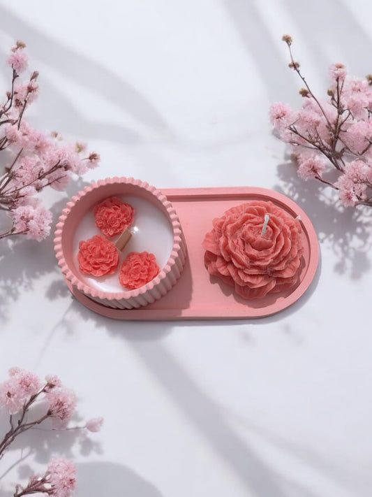 dekoratif biblo obje  şakayık mum soya mum