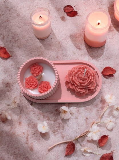 dekoratif biblo obje  şakayık mum soya mum