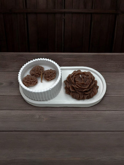 dekoratif biblo obje  şakayık mum soya mum